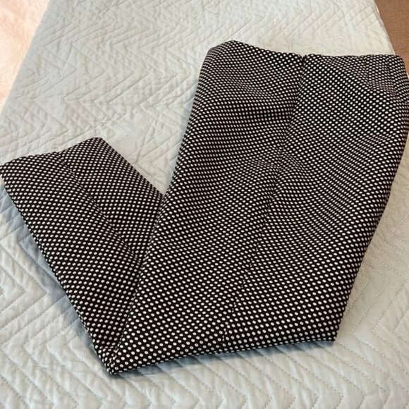 RSVP by Talbots black pants w/white & (tiny) gold design size 6 (petite) holiday - Picture 2 of 15
